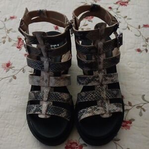 Jellypop Snakeskin Strappy Sandals